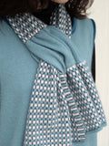 Oats & Rice Coral Keyhole Cashmere Scarf | Blue