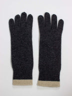 Oats & Rice Cuffed Cashmere Gloves | Charcoal