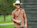 Criquet Corduroy Pearl Snap | Walnut