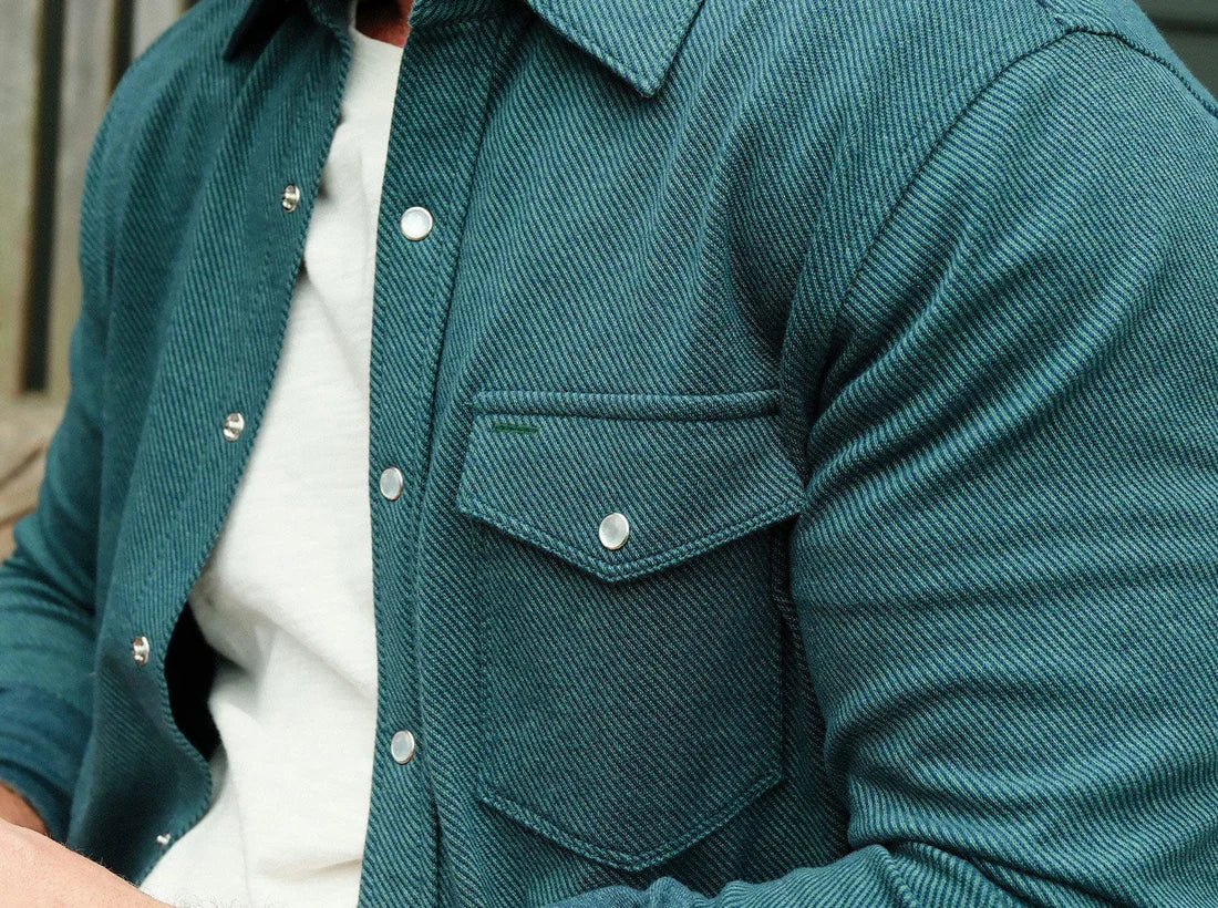 Criquet Chill Knit Pearl Snap Shirt | Sapphire