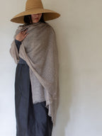 Oats & Rice Diamante Cashmere Shawl | Beige