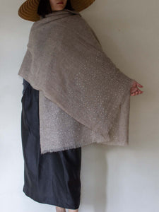 Oats & Rice Cashmere Diamante Shawl | Beige