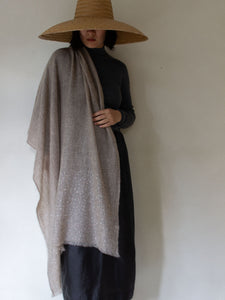 Oats & Rice Cashmere Diamante Shawl | Beige