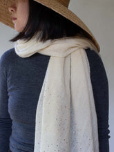 Load image into Gallery viewer, Oats &amp; Rice Cashmere Diamante Shawl | White
