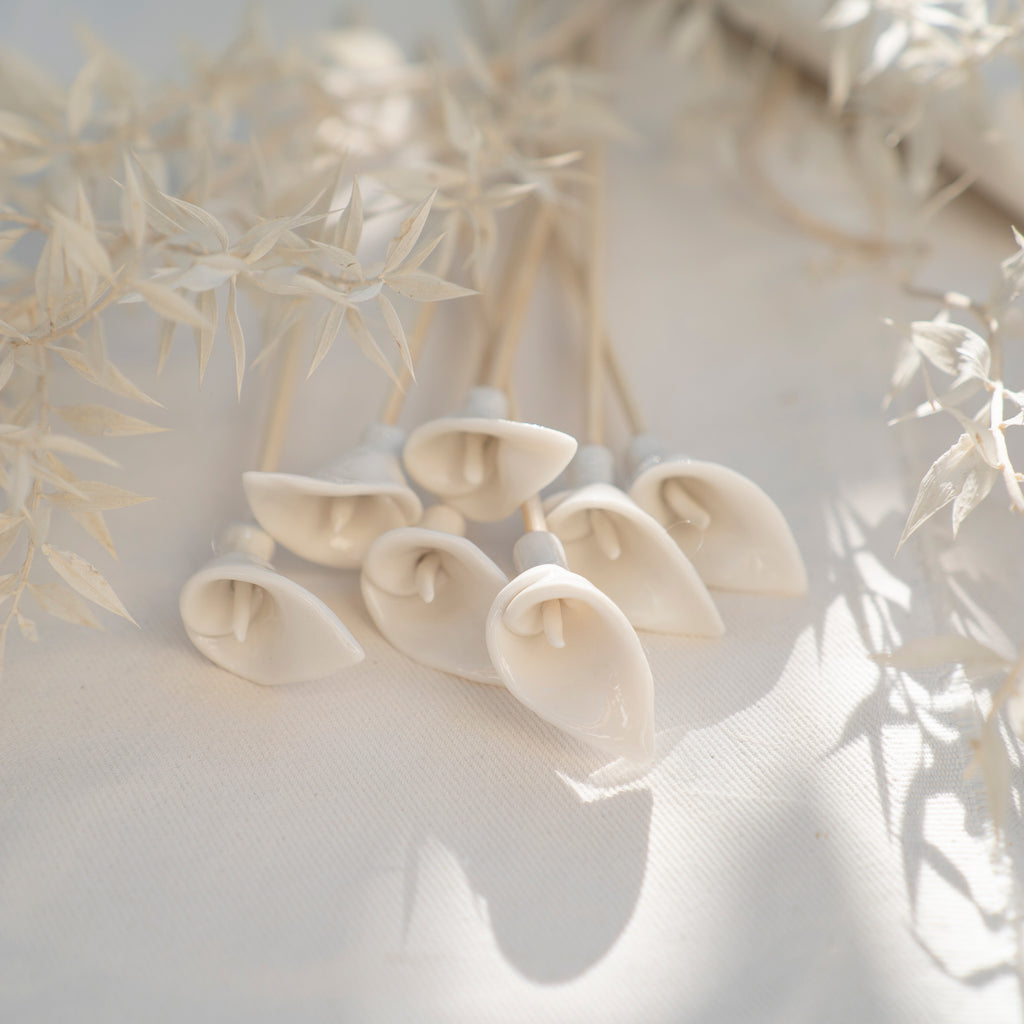 Purely Porcelain Individual Diffuser Flower | Arum Lily