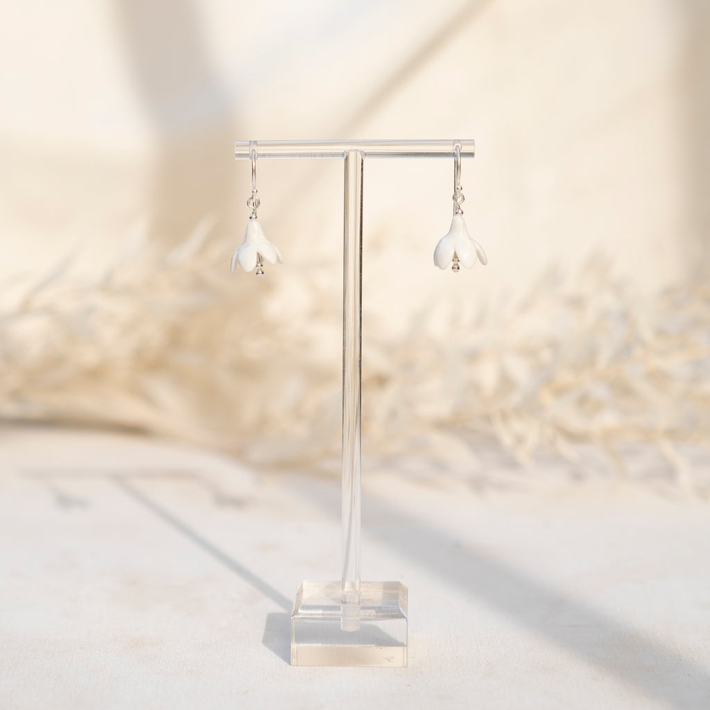 Purely Porcelain Floral Earrings | Snowdrops