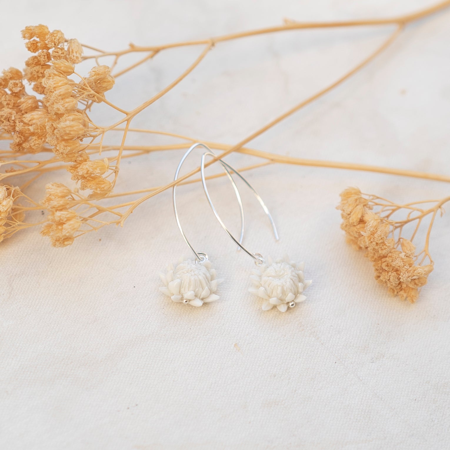 Purely Porcelain Floral Earrings | Protea