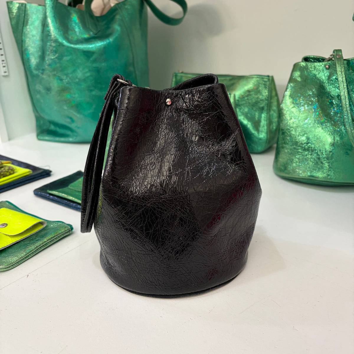 Tracey Tanner - Foil Bucket Bag | Foil Black