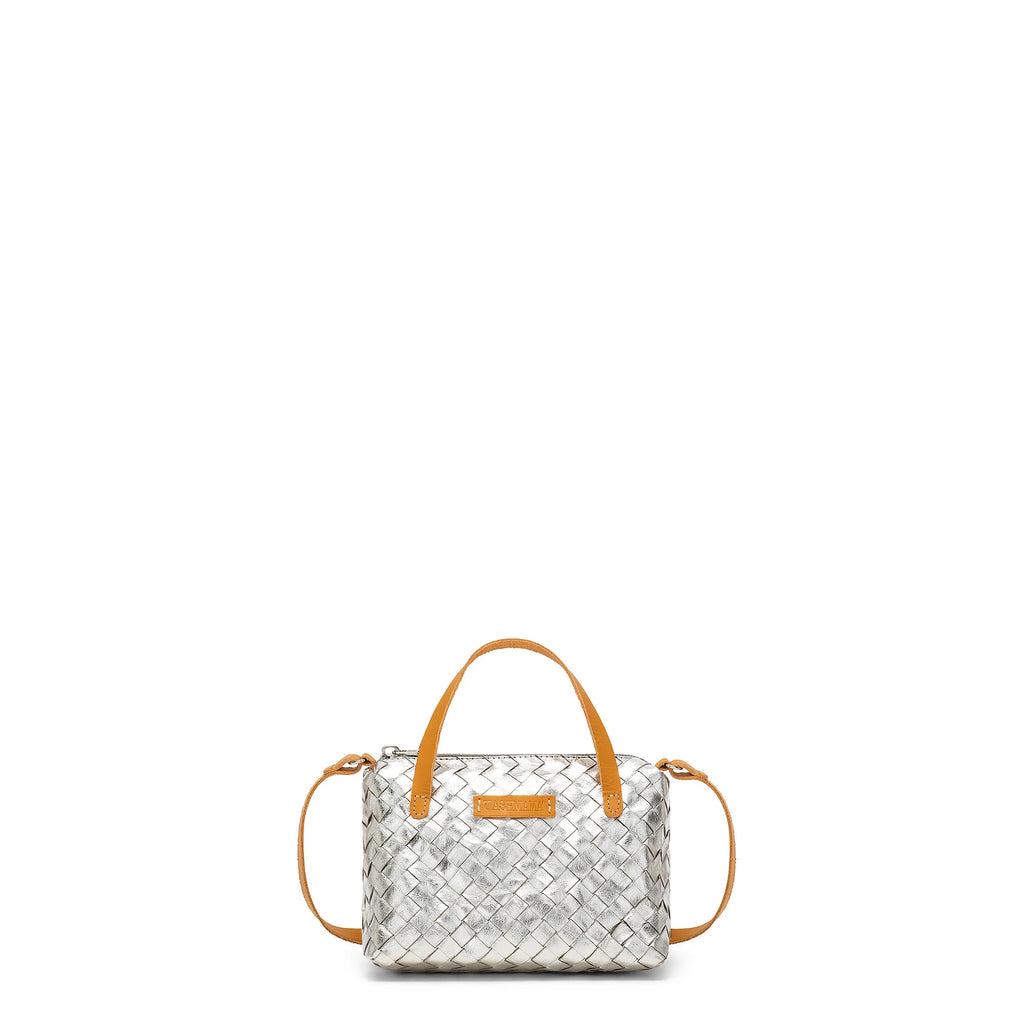 Uashmama Gemmina Crossbody Bag - Woven Silver