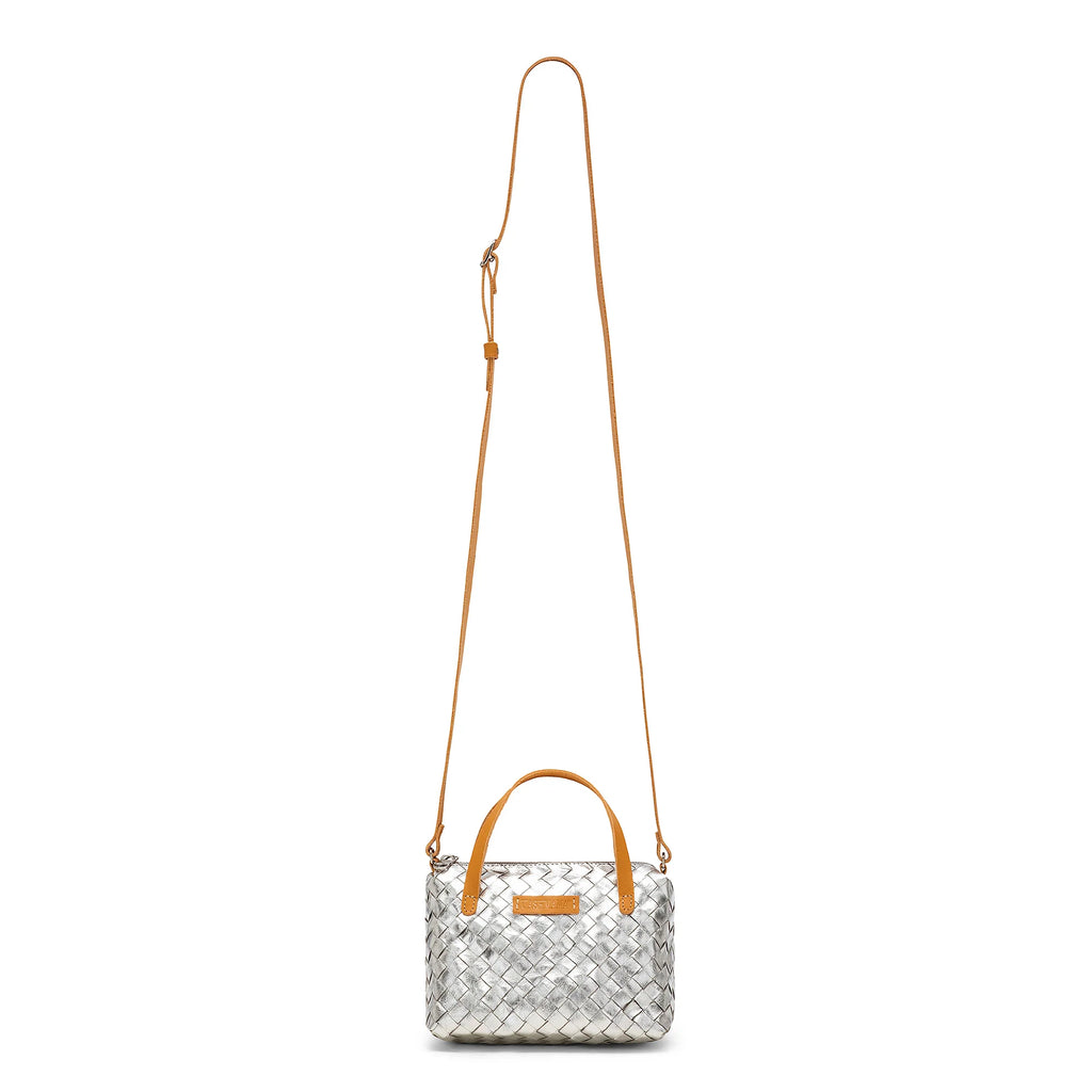 Uashmama Gemmina Crossbody Bag - Woven Silver