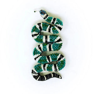 Trovelore Green Banded Snake Brooch