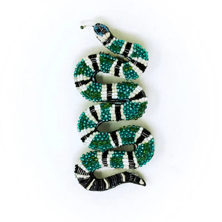 Trovelore Green Banded Snake Brooch