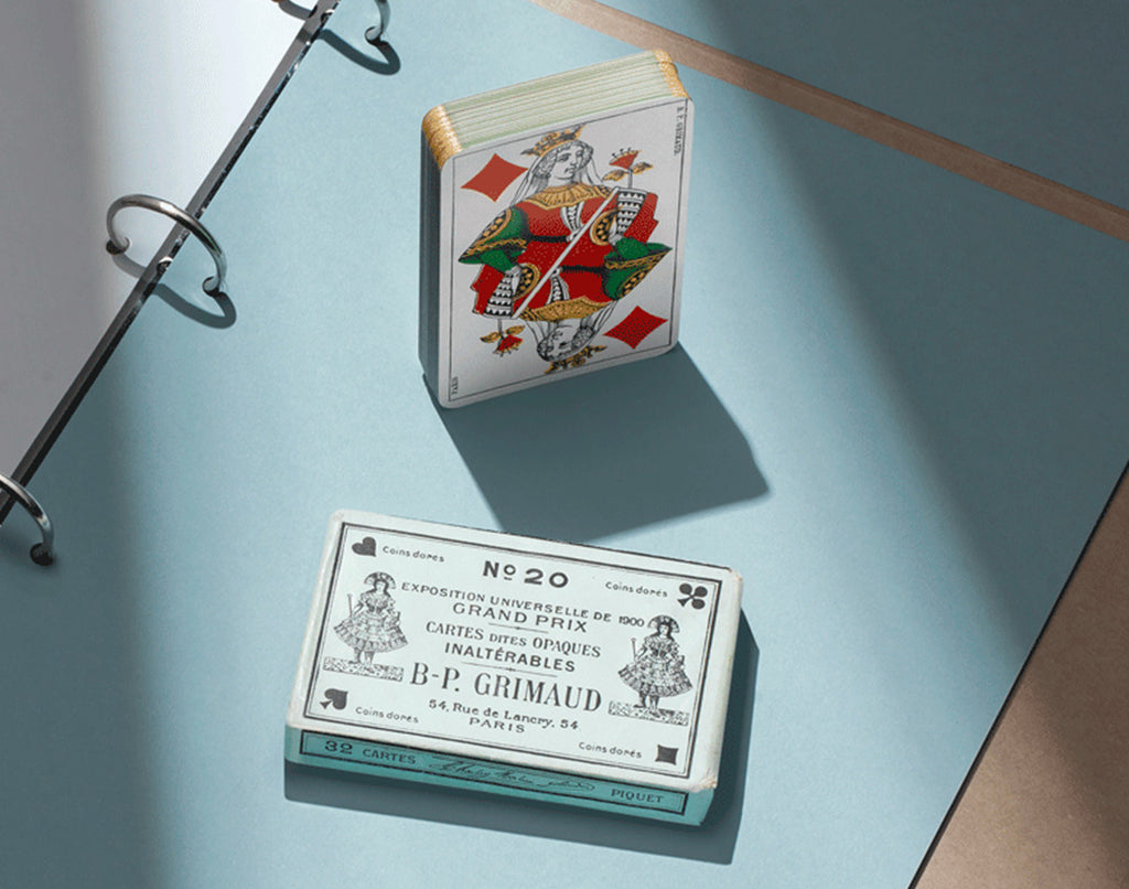 GRIMAUD N°1503 Louis XV Playing Cards: The Archives in Collaboration with the BNF - Dolphin Blue