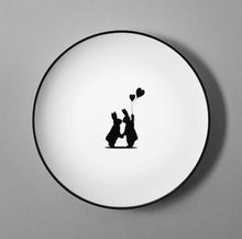 Load image into Gallery viewer, HAM Fine China Plate - Lovestruck Rabbit
