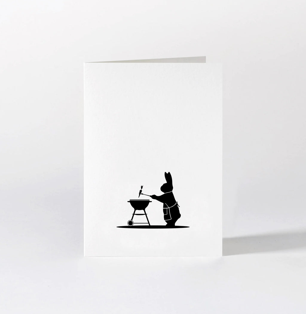 HAM Luxury Greeting Card - Barbecuing Rabbit
