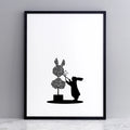 HAM Fine Art Hand-Pulled Screen Print - Topiary Rabbit
