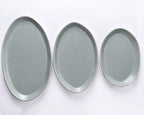 Haand Oval Platter - Ripple | 13 in - Matte Grey
