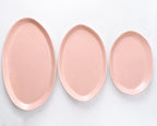 Haand Oval Platter - Ripple | 15 in - Buttermilk Pink