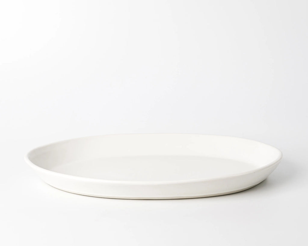 Haand Oval Platter - Ripple | 13 in - Matte Grey