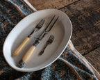 Haand Oval Platter - Ripple | 13 in - Matte Grey