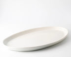 Haand Oval Platter - Ripple | 18 in - Matte Grey