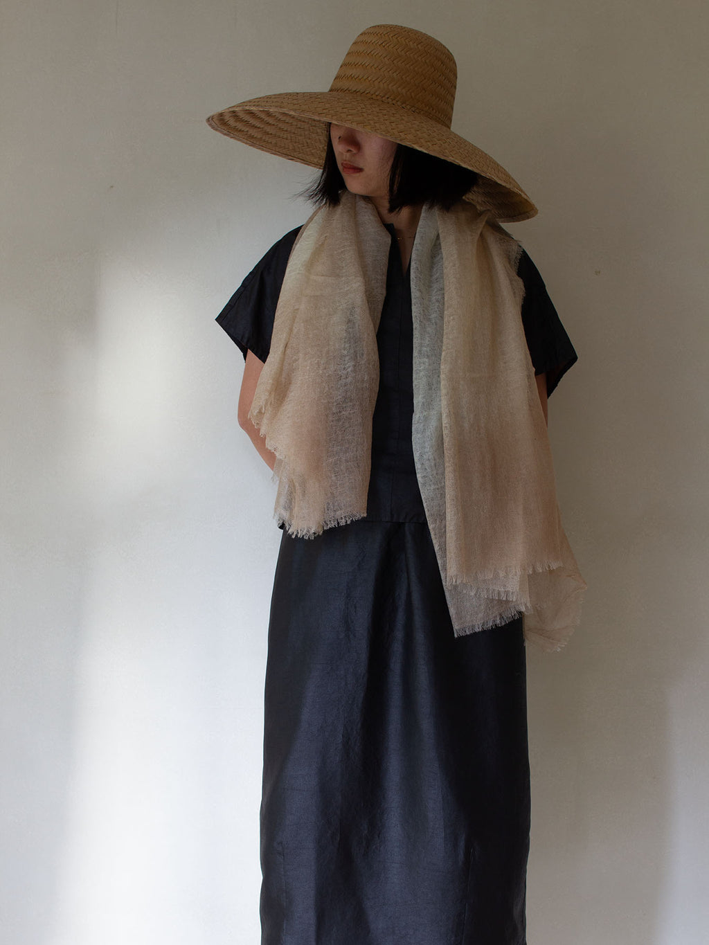 Oats & Rice Hana Dip Dyed Cashmere Shawl | Orange