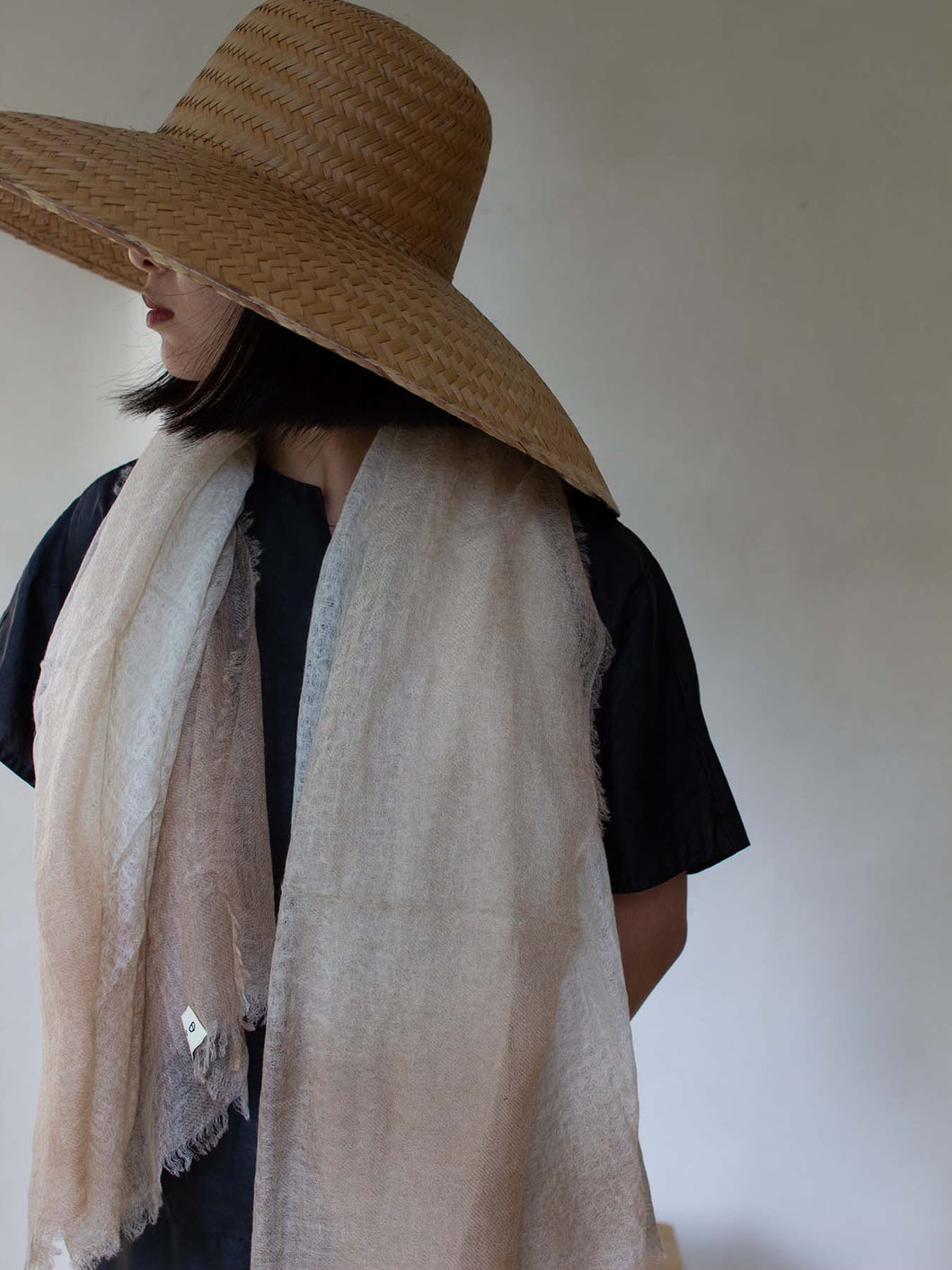 Oats & Rice Hana Dip Dyed Cashmere Shawl | Orange