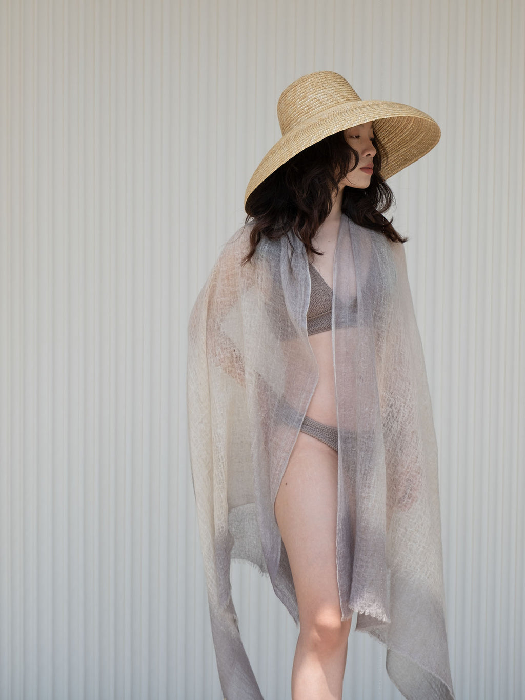 Oats & Rice Hana Dip Dyed Cashmere Shawl | Grey