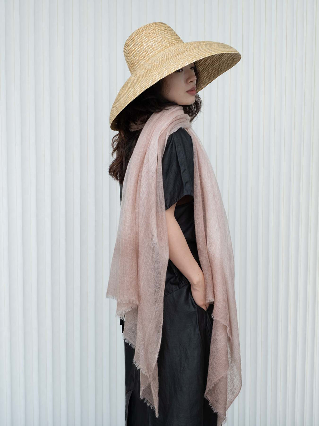 Oats & Rice Hana Dip Dyed Cashmere Shawl | Pink