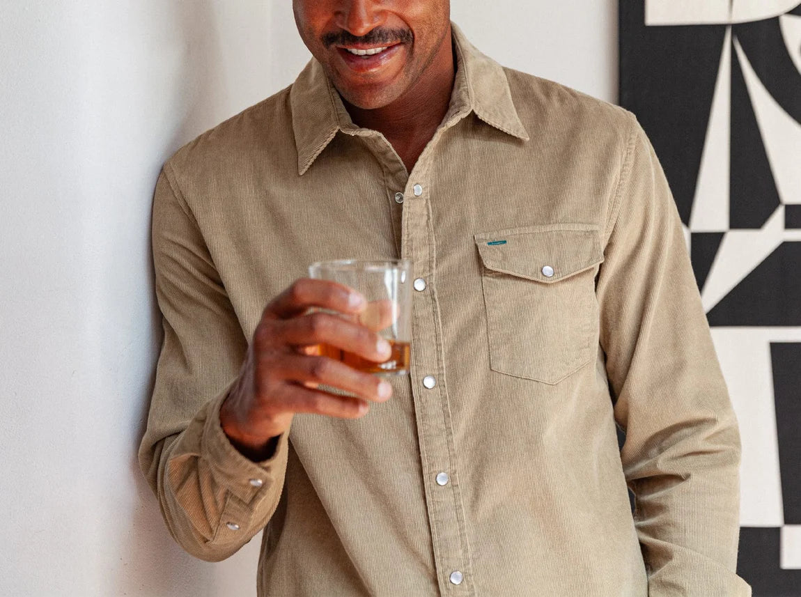 Criquet Corduroy Pearl Snap | Sand