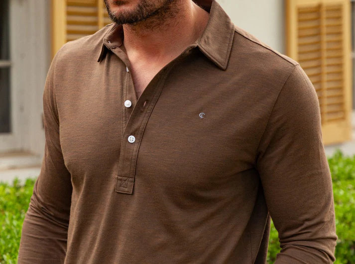 Criquet Brrr Long Sleeve Range Polo | Single Malt