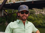 Criquet Trucker Hat | Grassy C Patch Gray