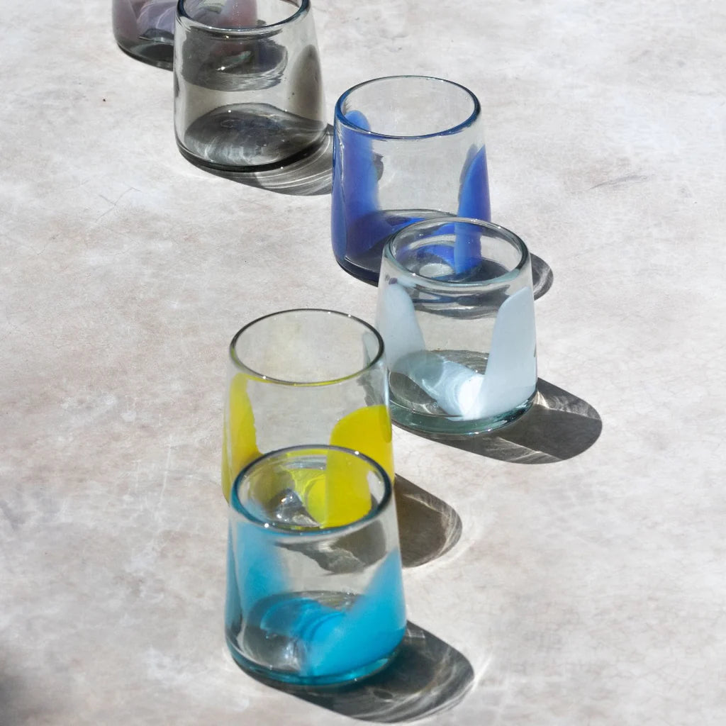 MAAKO Brushstroke Tapered Rocks Glass - Set of Two | White