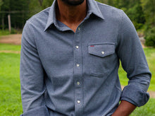 Load image into Gallery viewer, Criquet Chill Knit Pearl Snap Shirt | Navy
