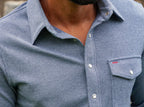 Criquet Chill Knit Pearl Snap Shirt | Navy