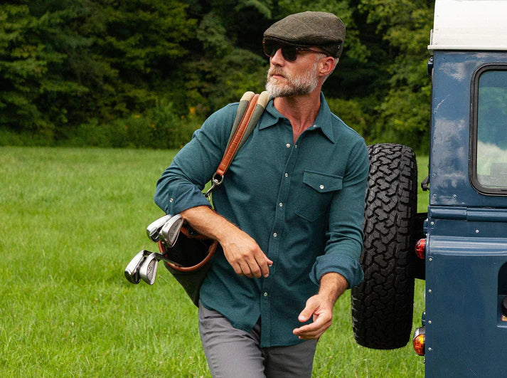 Criquet Chill Knit Pearl Snap Shirt | Sapphire