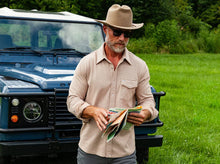 Load image into Gallery viewer, Criquet Chill Knit Pearl Snap Shirt | Stone
