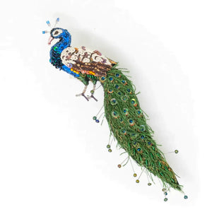 Trovelore Jeweled Peacock Brooch