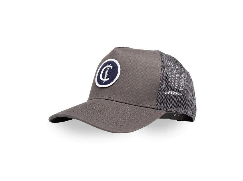 Criquet Trucker Hat | Grassy C Patch Gray