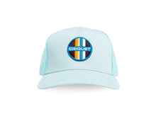 Load image into Gallery viewer, Criquet Trucker Hat | Multicolor Criquet Patch Light Blue
