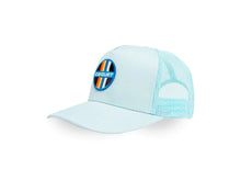 Load image into Gallery viewer, Criquet Trucker Hat | Multicolor Criquet Patch Light Blue
