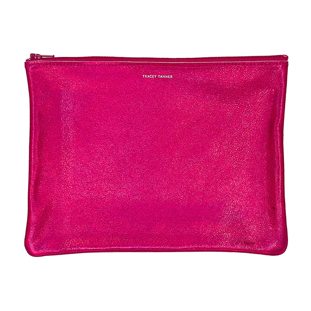 Tracey Tanner - Iridescent Zip Large | Hologram Fuschsia