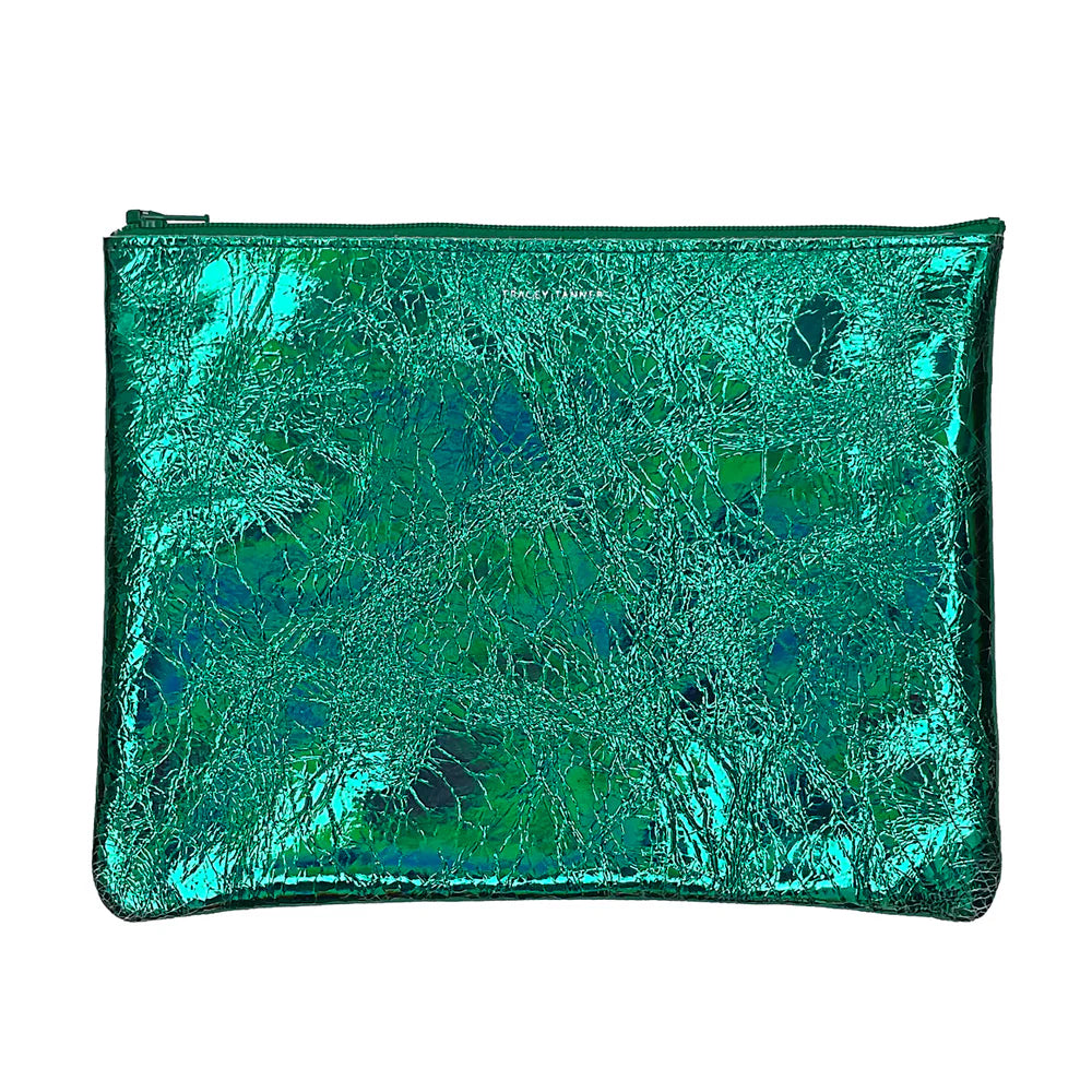 Tracey Tanner - Iridescent Zip Large | Hologram Jade