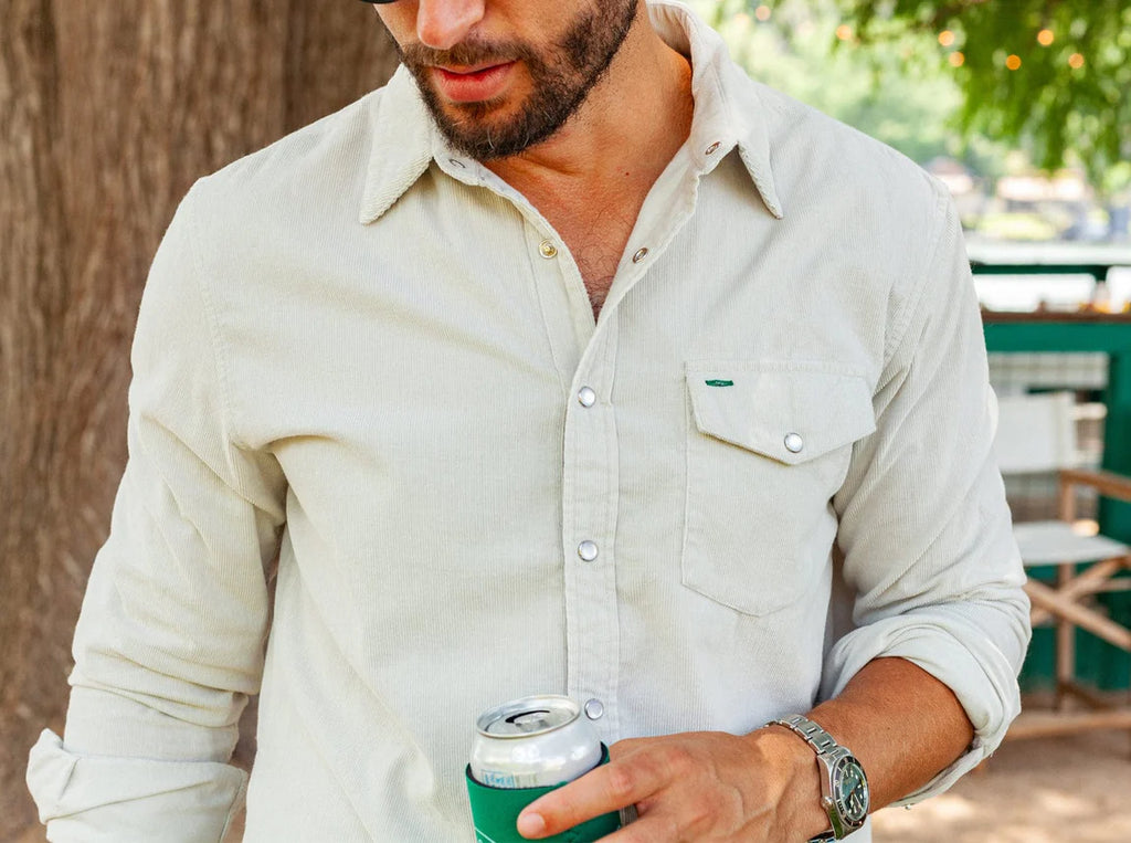 Criquet Corduroy Pearl Snap | Silver Fox