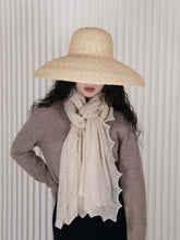 Load image into Gallery viewer, Oats &amp; Rice Cashmere Luna Scallop Edge Shawl | Cream
