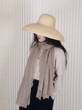 Load image into Gallery viewer, Oats &amp; Rice Cashmere Luna Scallop Edge Shawl | Taupe
