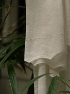 Oats & Rice Cashmere Luna Scallop Edge Shawl | White