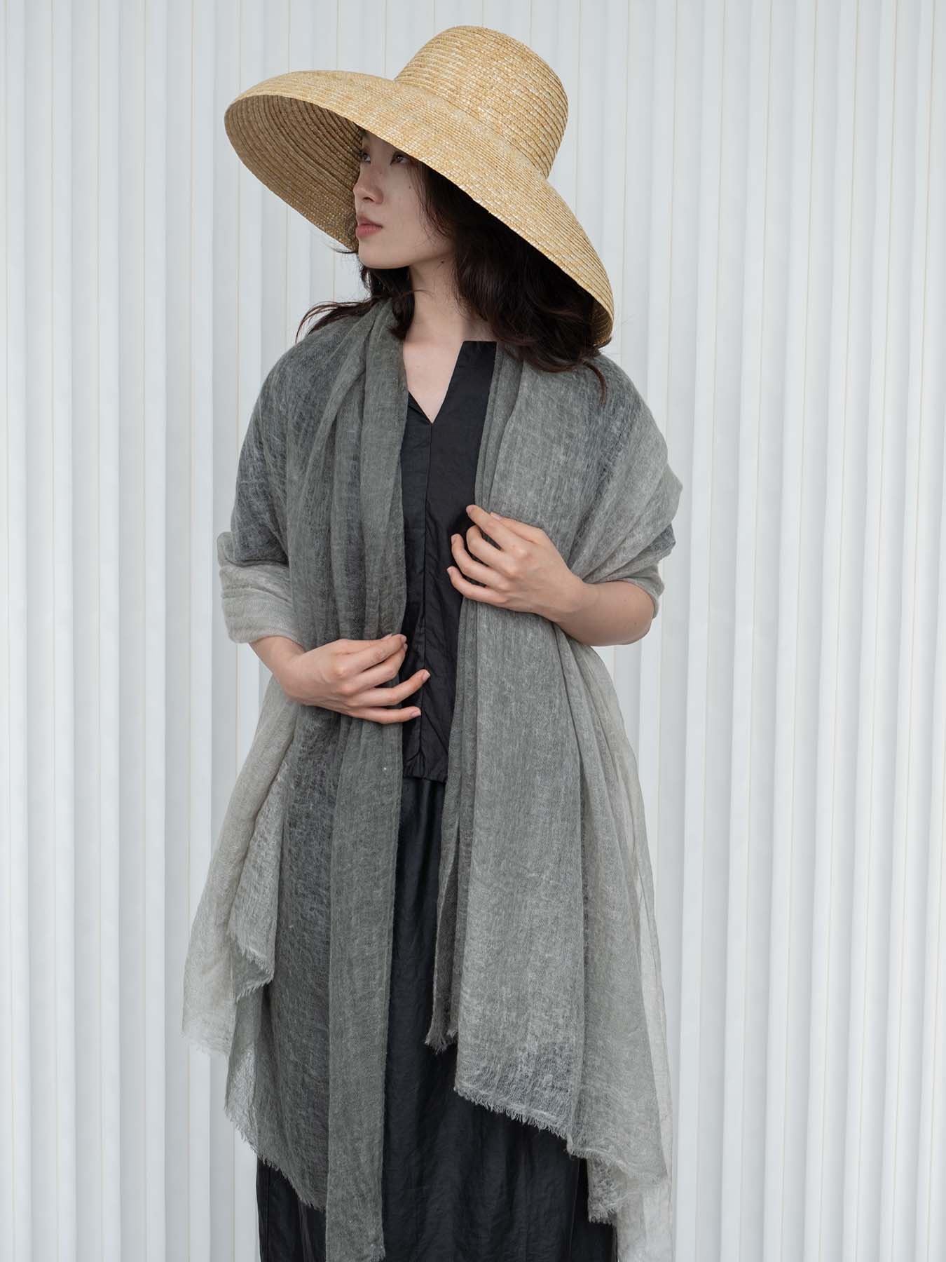 Oats & Rice Macaron Ombre Cashmere Scarf | Sage