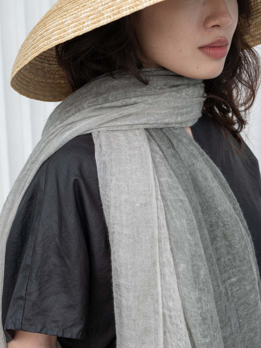 Oats & Rice Macaron Ombre Cashmere Scarf | Sage