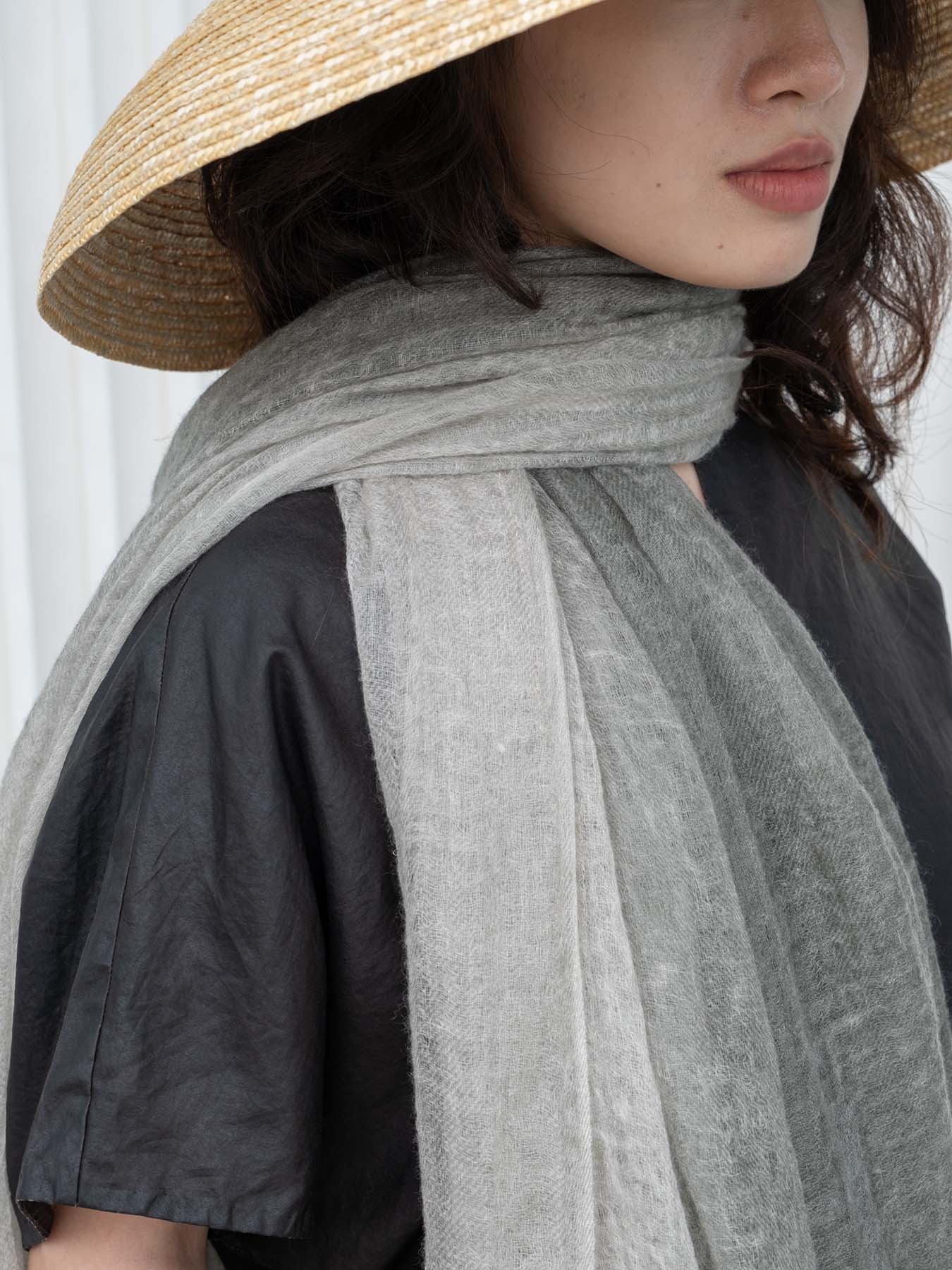 Oats & Rice Macaron Ombre Cashmere Scarf | Sage